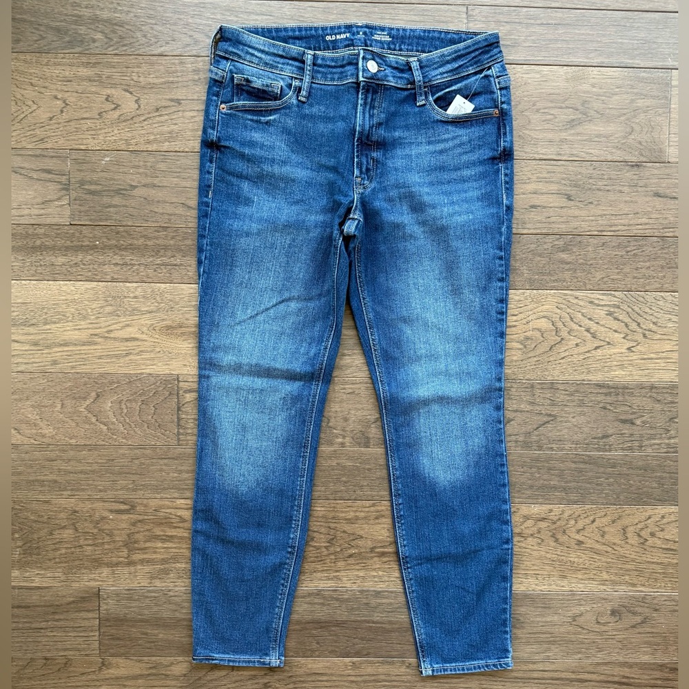 Old Navy Women’s Mid-Rise Rockstar Super Skinny Medium Wash Blue Jeans Size 8P - Picture 3 of 13